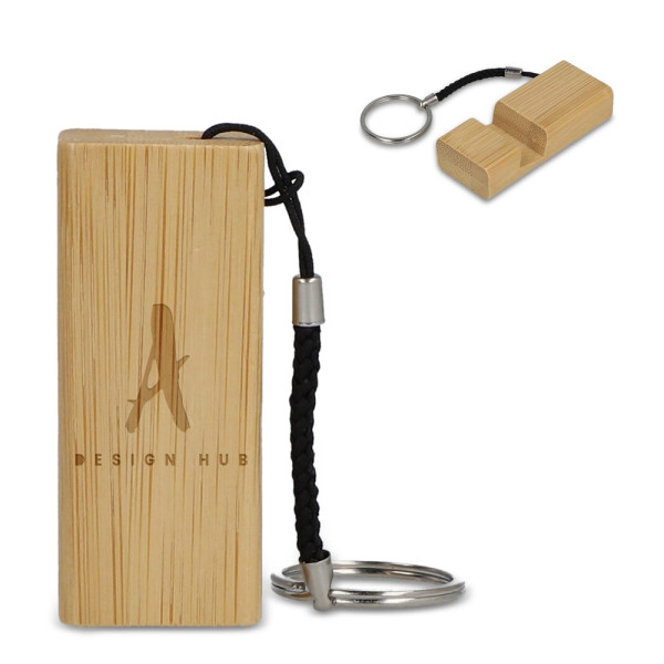 Bamboe telefoonhouder sleutelhanger