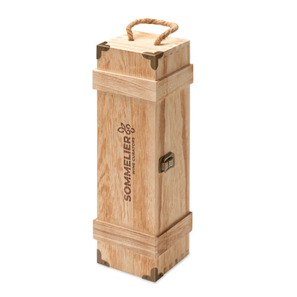 VINBOX + - Wijncadeaukist paulowniahout
