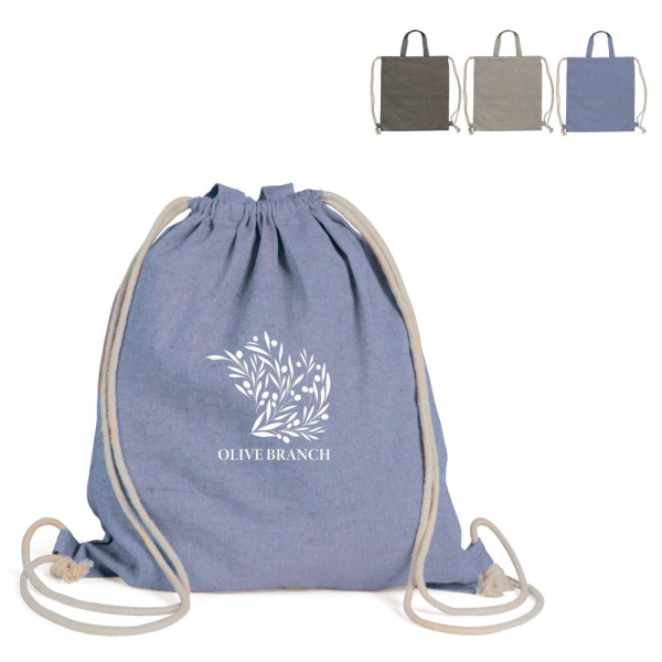 Drawstring rugzak gerecycled katoen 140g/m² 38x42cm