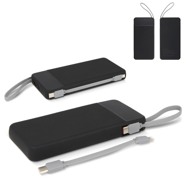 Ziara Powerbank met USB-C & Lightning Kabel 10000mAh