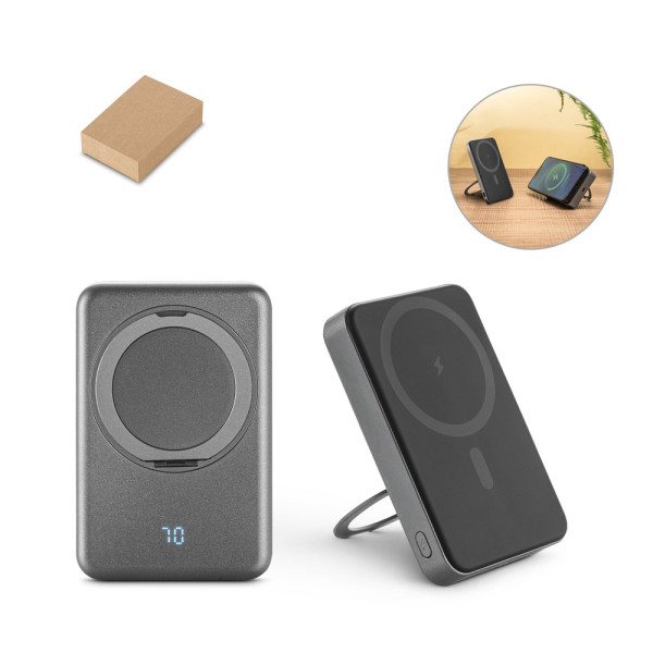 WARSHEL 10. 10'000 mAh magnetische powerbank met 15W supersnelle draadloze oplader in gerecycled ABS