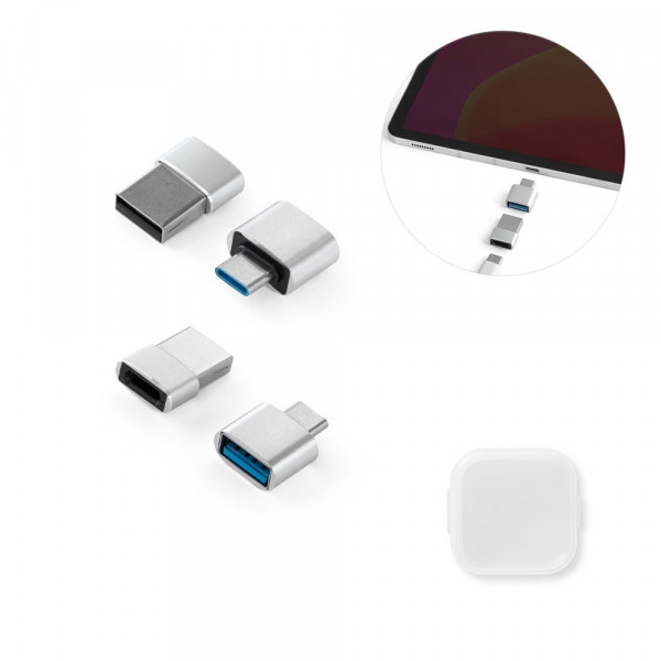MINSKY. Set van 2 aluminium USB-A / USB-C adapters