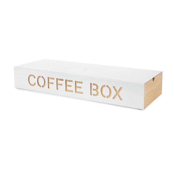 Balvi -  Coffee Box,blanco,metaal/bamboe
