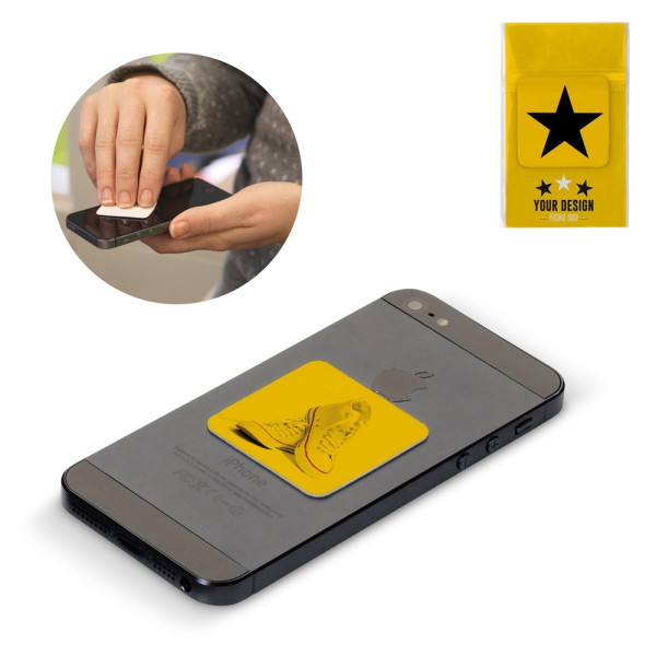 Smartphone schoonmaakdoekje  met antibacteriële bestanddelen sticky